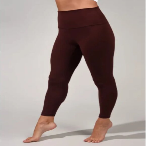 Yogalicious Lux Purple Hi-Rise Elastic Free Waistband Yoga Pants Leggings Sz M - Picture 2 of 11